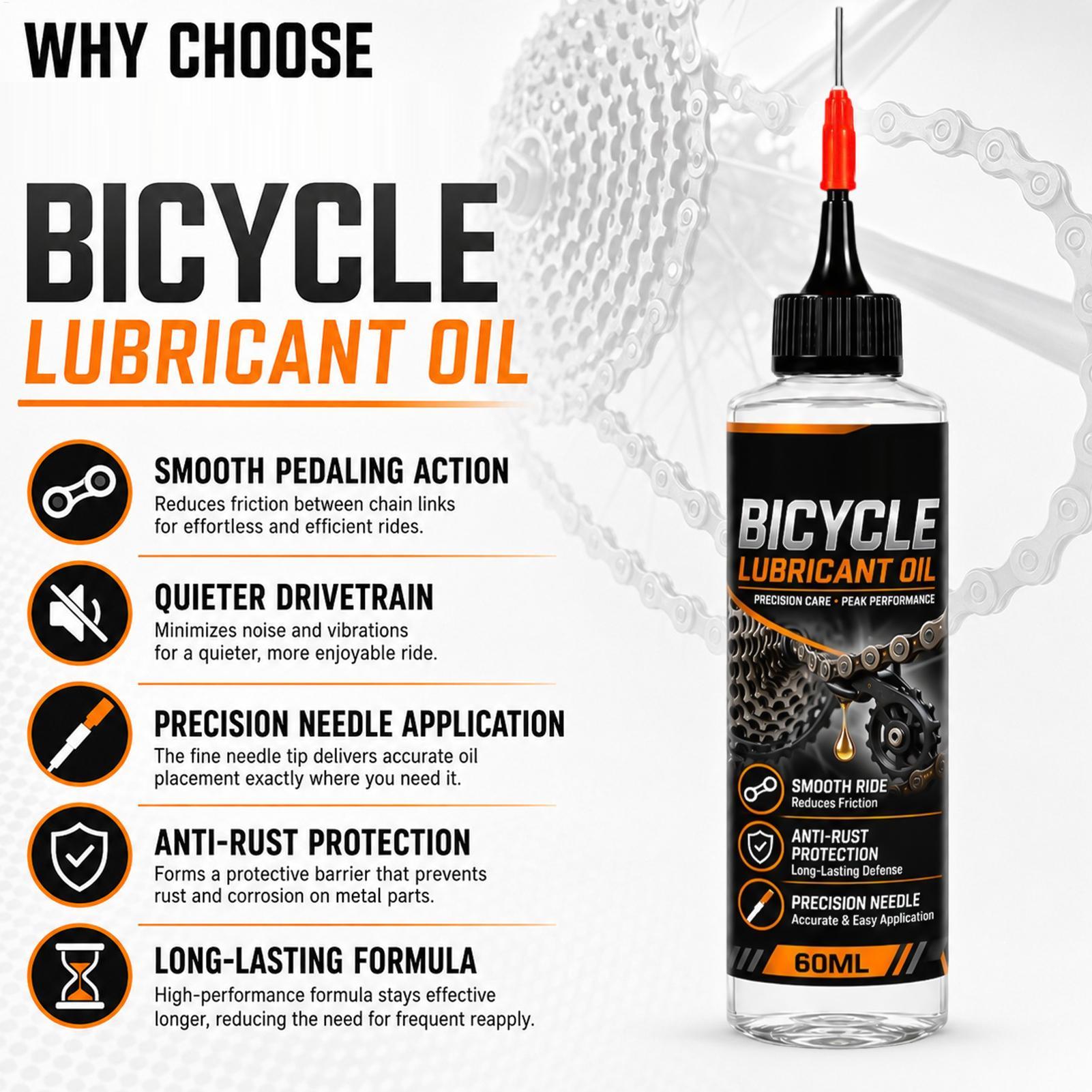 Motorcycle Gear Oil For Chain - Fahrradketten-Schmiermittel 60ml Fahrrad-Wartungsfett Rostschutz Geräuschreduzierendes Glattöl