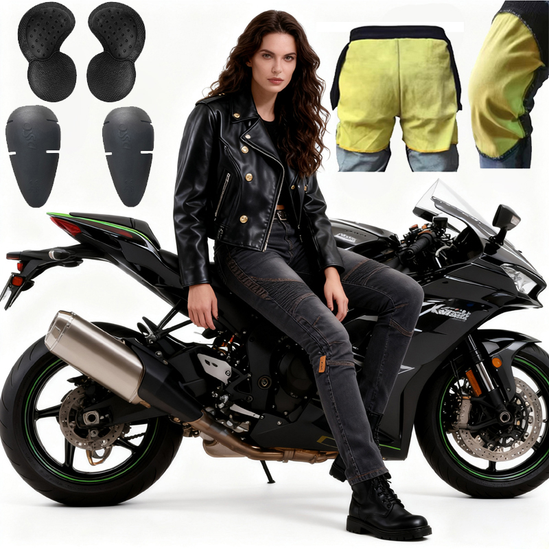 Motorcycle Gear Women Pants - Frauen Aramid Motorrad Hosen Off Road