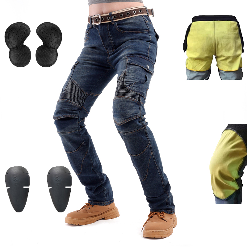 Motorcycle Gear Women Pants - Kevlar Motorrad Jeans Damen Motocross Hose