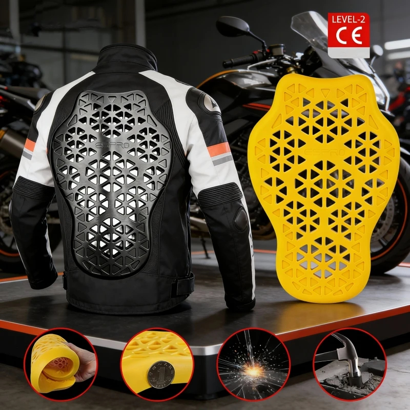 Motorcycle Gear - Motorrad-Schutzausrüstungsset: Rücken-, Schulter-, Ellbogenschützer, 5 Stück;